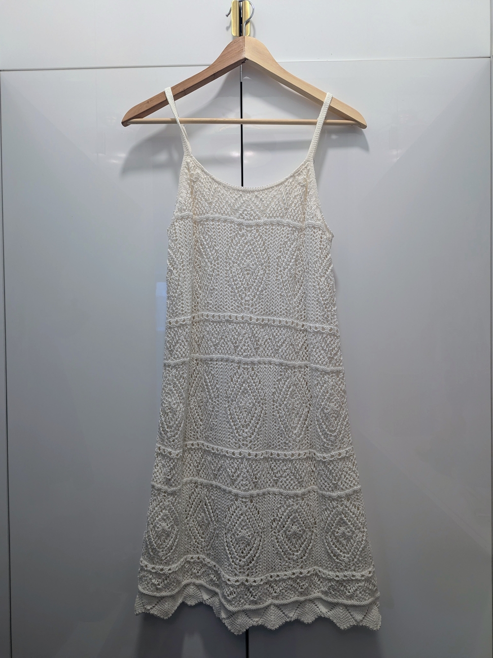 a new day Cream Crochet Strapless Slip Dress Size Medium